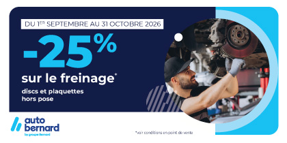 -25% sur le freinage du 1er au 30 septembre