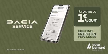 Contrat entretien Dacia d&egrave;s 1&euro;/jour | 4 ans sereins