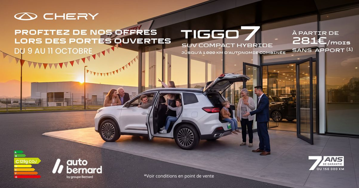 Portes Ouvertes Chery du 9 au 11 octobre ! 