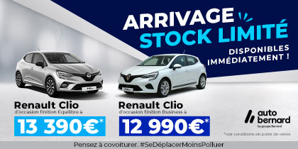 D&eacute;couvrez notre arrivage de RENAULT CLIO d'occasion Autobernard ! 