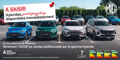 D&eacute;couvrez la gamme Hybride MG Motor et b&eacute;n&eacute;ficiez d'offres exclusives jusqu'au 15 novembre