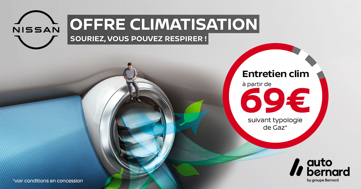 Offre : entretien de votre climatisation &agrave; partir de 69&euro; chez Nissan