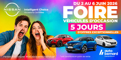 Grande Foire v&eacute;hicules d&rsquo;occasion Nissan Valence du 2 au 6 juin !