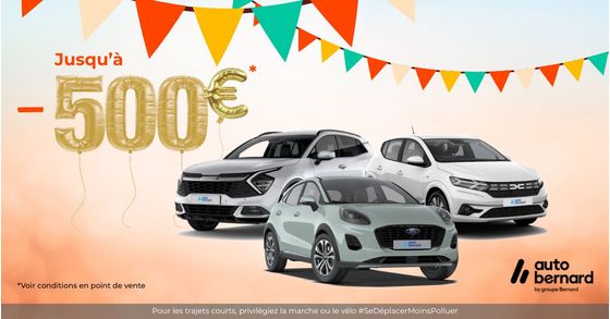 Offres spéciales voitures d’occasion, jusqu’à –500 € !