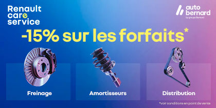 RENAULT : B&eacute;n&eacute;ficiez de -15 % de remise sur nos forfaits Distribution, amortisseurs et freinage