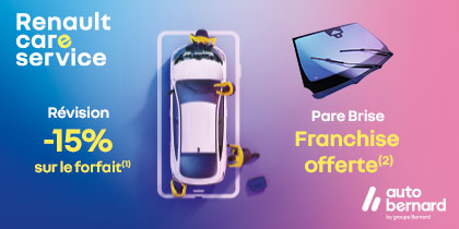 Offre de Rentr&eacute;e Renault : -15% R&eacute;vision + Franchise Pare-brise Offerte