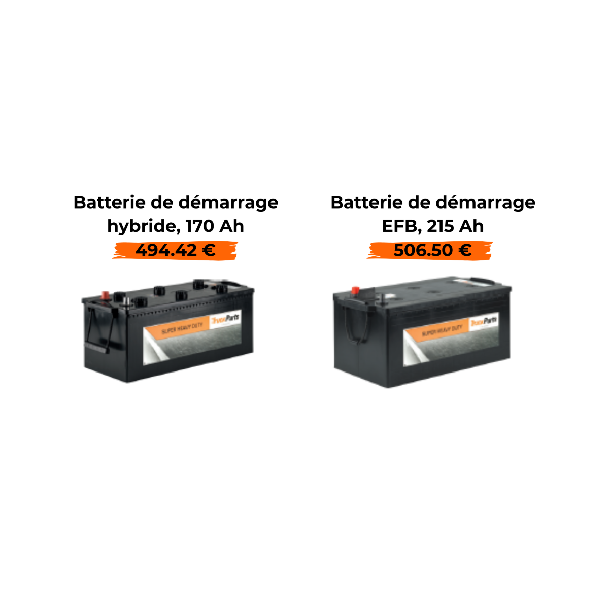 TruckParts Batteries de d&eacute;marrage