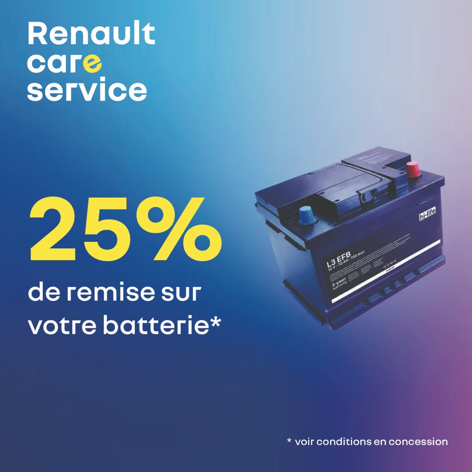 25% de remise sur votre batterie*