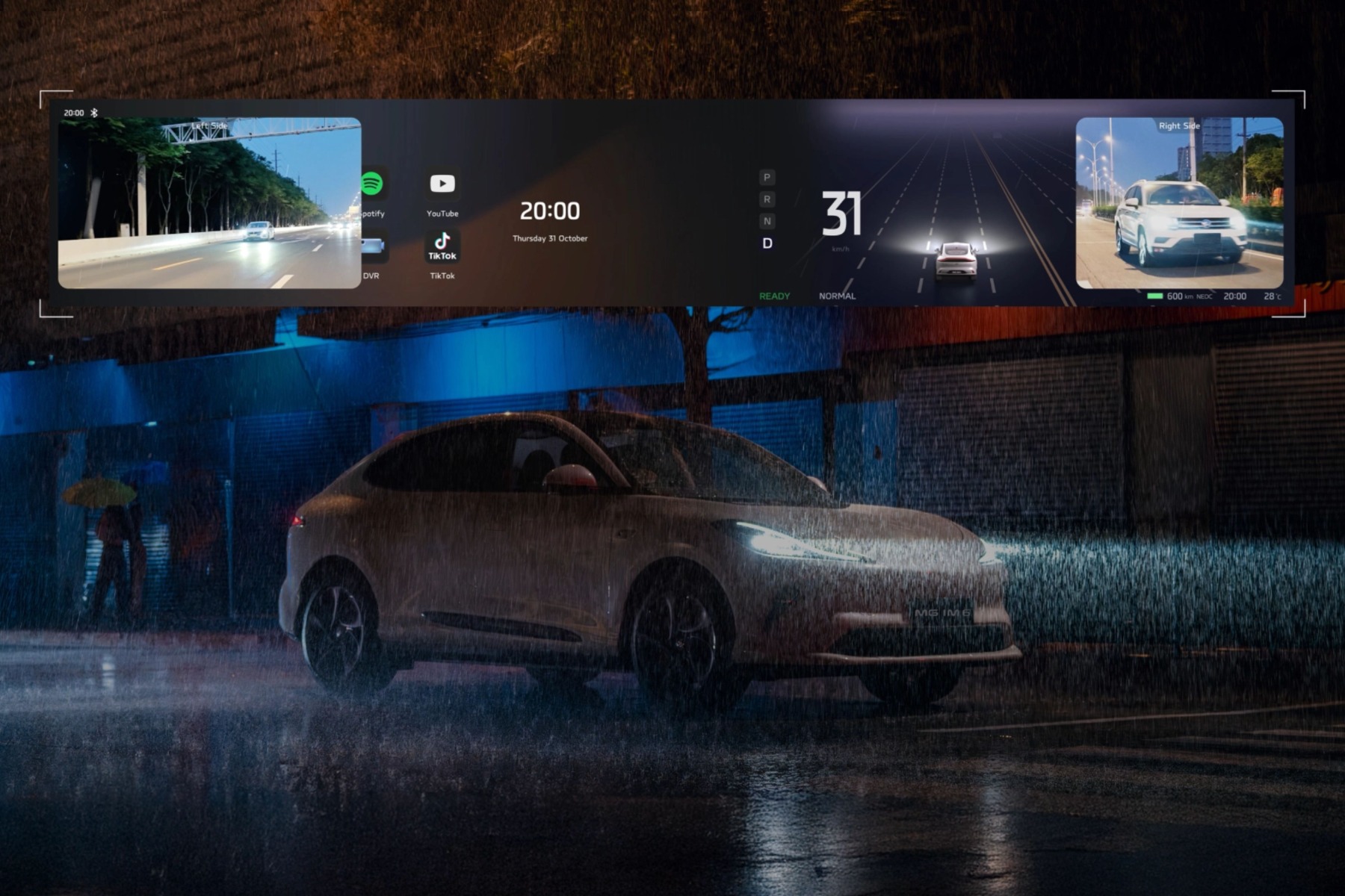 Mode Nuit Pluvieuse et environnement analys&eacute; en temps r&eacute;el 